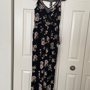 Floral Black Jumpsuit